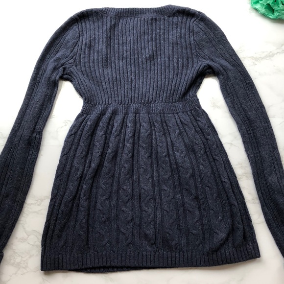 Hollister V Neck Baby Doll Sweater Navy Blue - Picture 3 of 3
